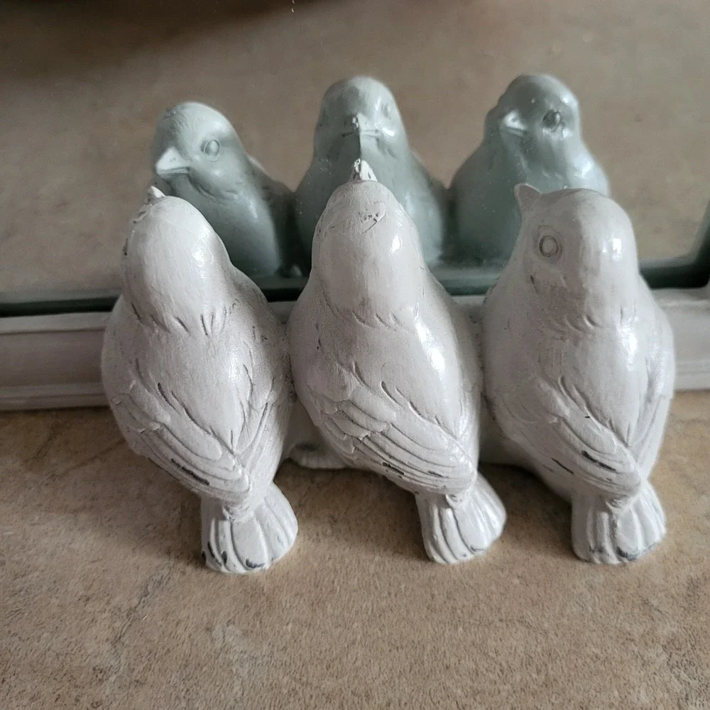 vintage Pier 1 Imports Three Little Birds Tabletop Mirror 8